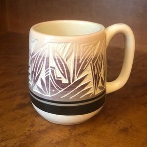 High Elk USA Navajo Southwest American Incised Handcrafted 8oz Coffee Mug Signed